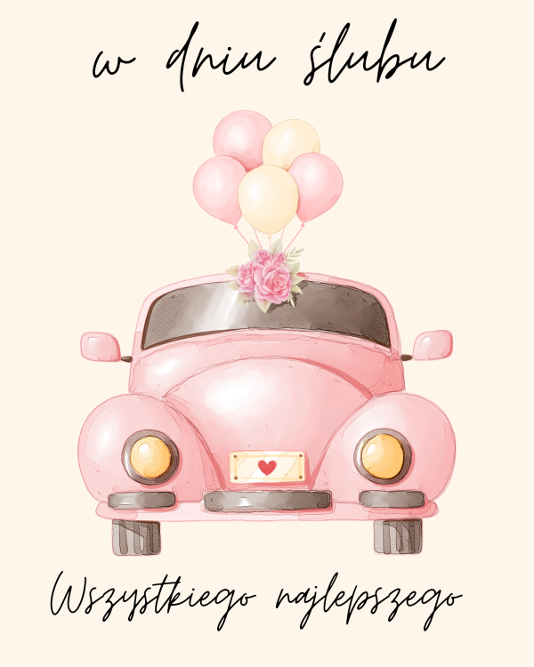 karteczka w dniu ślubu